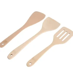 Köksutrustningsset-3-delars set omålade träspatel köksredskap matlagningsverktyg för non-stick pannor
