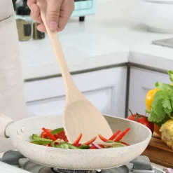 Köksutrustningsset-3-delars set omålade träspatel köksredskap matlagningsverktyg för non-stick pannor