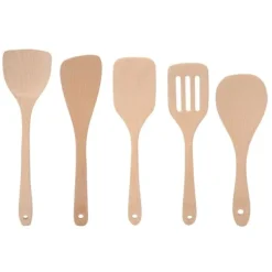 Köksutrustningsset-5-delars set träspatelsked matlagningsverktyg köksredskap kit för non-stick panna
