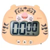 Äggklockor-Digital Kökstimer Nedräkning Nedräkning Tecknad Djurljud Blixtvarning Enkel användning med ställ för matlagning Undervisning Gul tiger