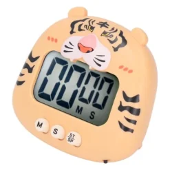 Äggklockor-Digital Kökstimer Nedräkning Nedräkning Tecknad Djurljud Blixtvarning Enkel användning med ställ för matlagning Undervisning Gul tiger