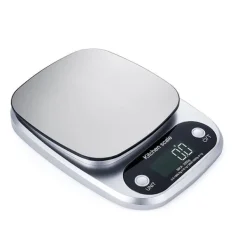 Digital köksvåg 5 kg/0,1 g med LCD-skärm, rostfri stålplattform och tarafunktion för exakt matlagning