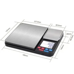 Köksvågar-Digital köksvåg med dubbla vägplattor 10 kg/1g och 500g/0.01g