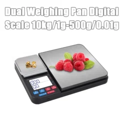 Köksvågar-Digital köksvåg med dubbla vägplattor 10 kg/1g och 500g/0.01g