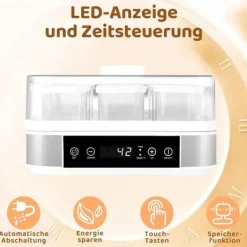 Digital Yoghurt Maker, 9 Portionsglas, Temperatur- och Tidskontroll