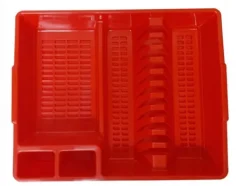 Diskställ & Torkställ-Diskavlopp med avlopp - Röd Bentom