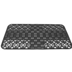 Diskbänksmattor Silikon Anti-halk Värmebeständig 66x35cm Stor storlek Fyrkantig ihålig diskbänksskydd för kök Svart
