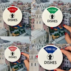 Diskmaskin Magnet Ren Smutsig Skylt Indikator, Magnetisk Diskmaskin Dekal Etikett