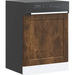 vidaXL Diskmaskinspanel Porto rökfärgad ek 60x1,5x67cm konstruerat trä