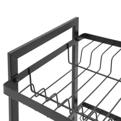 Diskställ & Torkställ-Diskställ för kök - 3-vånings diskställ - Järn - Droppbricka - Bestickhållare - Fristående - Svart
