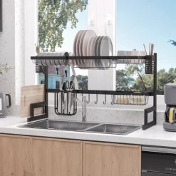 Diskställ & Torkställ-Diskställ för torkning, 93x30x52,5 cm, svart