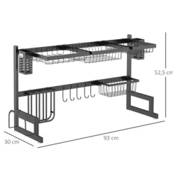 Diskställ & Torkställ-Diskställ för torkning, 93x30x52,5 cm, svart