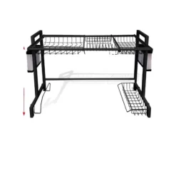 Diskställ & Torkställ-Diskställ, Metallkonstruktion, Platsbesparande Design,Svart