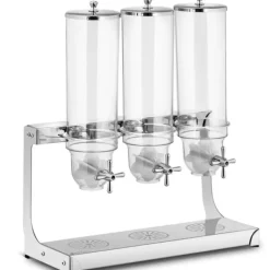 Dispenser dispenser för godisrisflingor, transparent, trippel, 10,5 l