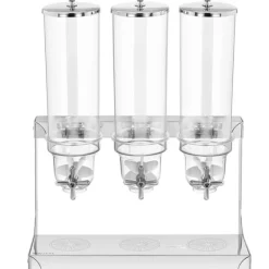 Dispenser dispenser för godisrisflingor, transparent, trippel, 10,5 l