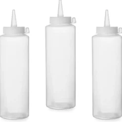 Såsbehållare-Dispenserflaska för kalla såser, set om 3 stycken. - transparent 0,2L - ENDI 558058