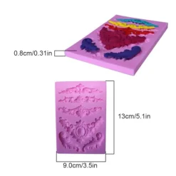 Kakformar-DIY 3D Skulpterad Blomma Barock Scroll Silikonform Fondantform Cupcake Kakdekoration Verktyg