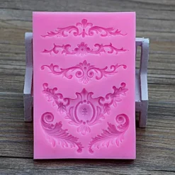Kakformar-DIY 3D Skulpterad Blomma Barock Scroll Silikonform Fondantform Cupcake Kakdekoration Verktyg