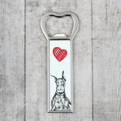 Drinkshakers & Drinkverktyg-Doberman, Dobermann I - flasköppnare med en hund, personlig kylöppnare, unik present till en man från Art-Dog