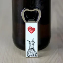 Drinkshakers & Drinkverktyg-Doberman, Dobermann I - flasköppnare med en hund, personlig kylöppnare, unik present till en man från Art-Dog