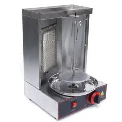 Doner Kebab Grillmaskin, Rostfritt Stål, 2000W, LPG och Infraröd Värme, 10kg Kapacitet, Temperaturintervall 0-300°C