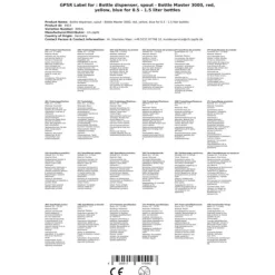 Flaskstopp & Flaskförslutare-Dosering Bottle Mästare 3000 röd, gul, blå för 0,5 - 1,5 liter flaskor, pip 2 cl, Färgflaskmästare 3000:gul