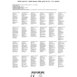 Flaskstopp & Flaskförslutare-Doserings Bottle Master 3000, för 0,5 - 1,5 liter flaskor, pip, guld, Serveringskvantitet:20 ml