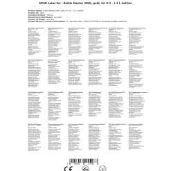 Flaskstopp & Flaskförslutare-Doserings Bottle Master 3000, för 0,5 - 1,5 liter flaskor, pip, guld, Serveringskvantitet:40 ml