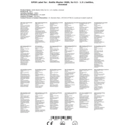 Doserings Bottle Mästare 3000, för 0,5 - 1,5 liter flaskor, pip, kromade, Serveringskvantitet:50 ml