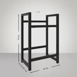 Vinflaskhållare-Dricks Crate Holder Stapel - Bottess Rack - Stylish Drink Storage, Rostless Steel | Färg: Svart | Storlek: 75x47x31 cm