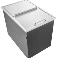 Ishink & Kylare-Drop-in Iskylare 27x18x21 tum, rostfritt stål med lock, hållbar design, perfekt för kylning av drycker, idealisk för fester och uteplatser