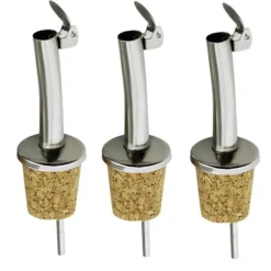 Flaskstopp & Flaskförslutare-Droppkork i metall och kork 3-pack