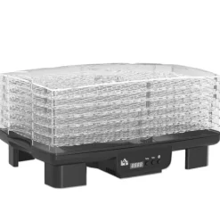 Torkugnar-Dörrautomat 550 W, 40–70°C, 6 höjdjusterbara brickor, 48 h timer, svart