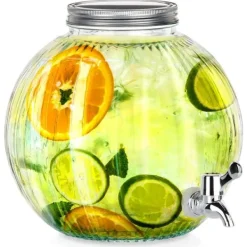 Dryckesautomat i glas med kran, kula, 5,5L, UTMÄRKT HUSPRODUKTER 139774