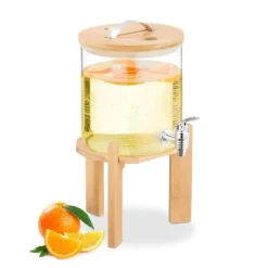 Dryckesdispenser, 40x22,5x30 cm, Klar Brun Silver