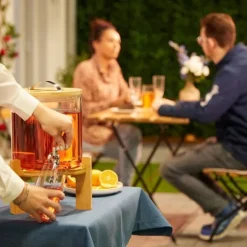 Dryckesdispenser, 40x22,5x30 cm, Klar Brun Silver