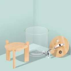 Dryckesdispenser, 40x22,5x30 cm, Klar Brun Silver