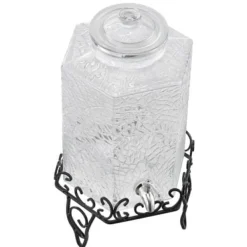 Dryckesdispenser, 40x21x21 cm, 10L, Glas, Transparent, Metallställ