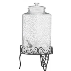 Dryckesdispenser, 40x21x21 cm, 10L, Glas, Transparent, Metallställ
