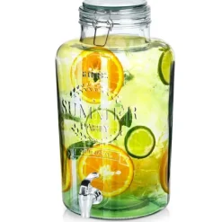 Dryckesdispenserburk i glas med kran 8L
