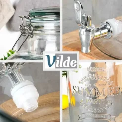 Dryckesdispenserburk i glas med kran 8L