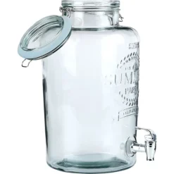 Dryckesdispenserburk i glas med kran 8L