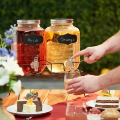 Dryckesdispenser-set, 37x33x24 cm, Klar