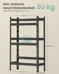 Dryckeshållare, 32x70x125,4 cm, Svart