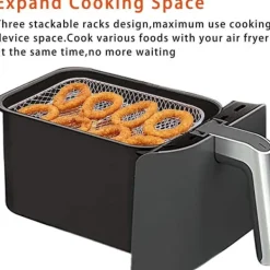 Fritöser-Dual Air Fryer Rack kompatibel för Ninja Multi Layered Dehydrator Racks 304 rostfritt stål Dual Air Fryer Stativ Stativ Air Fryer Tillbehör