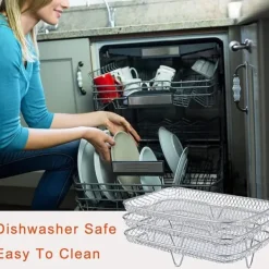 Fritöser-Dual Air Fryer Rack kompatibel för Ninja Multi Layered Dehydrator Racks 304 rostfritt stål Dual Air Fryer Stativ Stativ Air Fryer Tillbehör