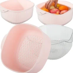 Durkslag & Silar-Dubbel durkslagsskål - För frukt, sallad och grönsaker