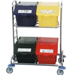 Dubbeldäckad sopsorteringsbehållare - röd, 45L