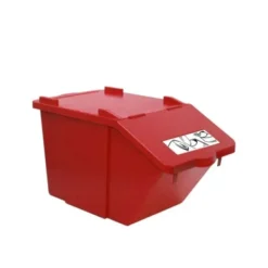 Dubbeldäckad sopsorteringsbehållare - röd, 45L