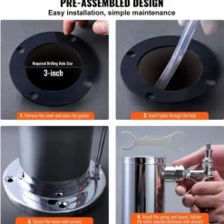 Dubbelkranar Fatölstornautomat, rostfritt stål, Kegerator Tower Kit med förmonterad slang och självstängande kran för fest och bar